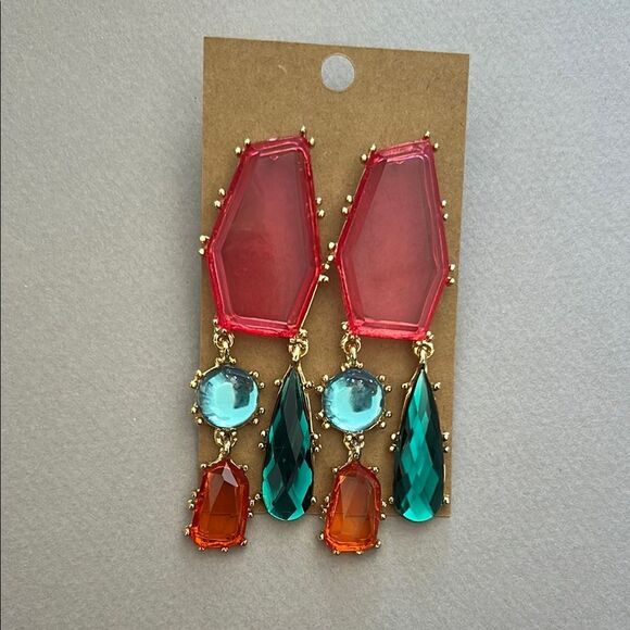 Elegant Multicolor Drop Earrings A1460 - Picture 3 of 3